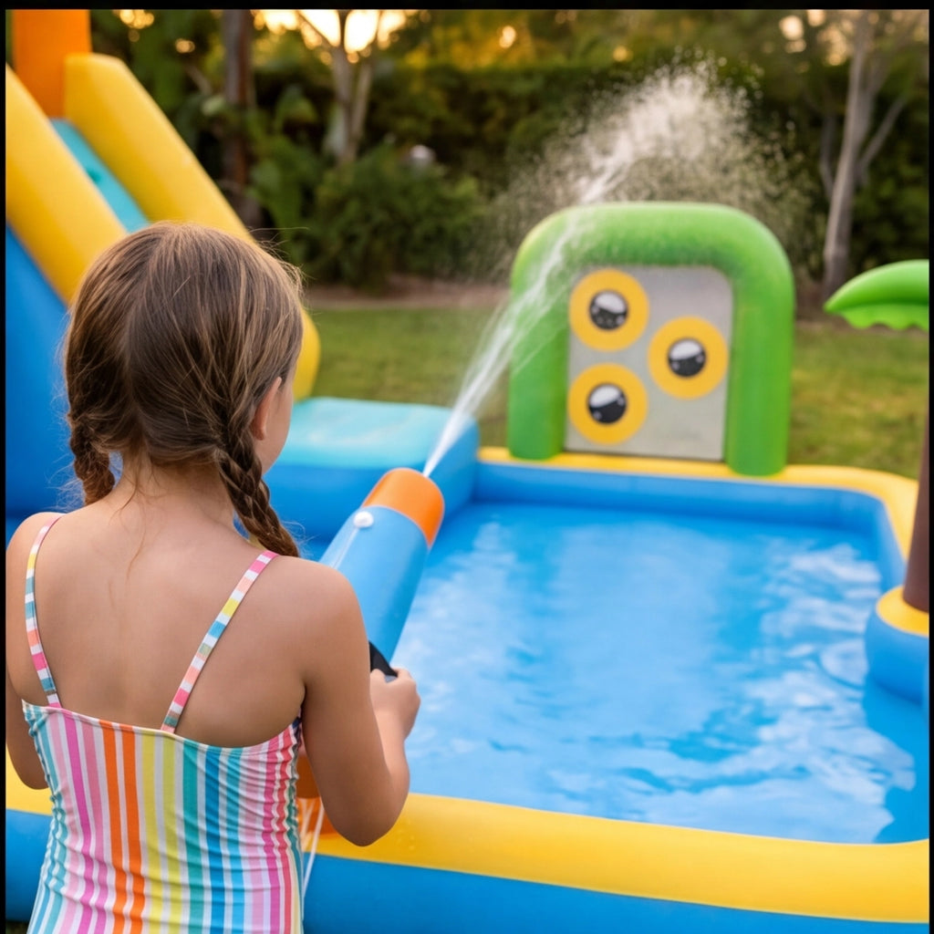 JumpJoy Tropical Splash Park™ – Inflatable Water Slide Bounce House